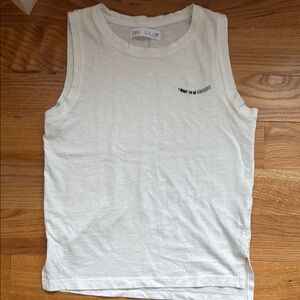 Zara White Sleeveless Top